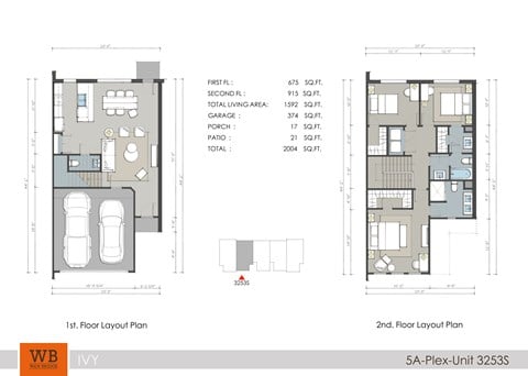 Floor plan for 3 beds, 2.5 baths, 1656 sqft